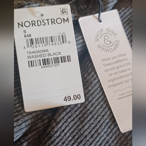 Treasure & Bond Women's Washed Henley in Black, Size S - Picture 13 of 16